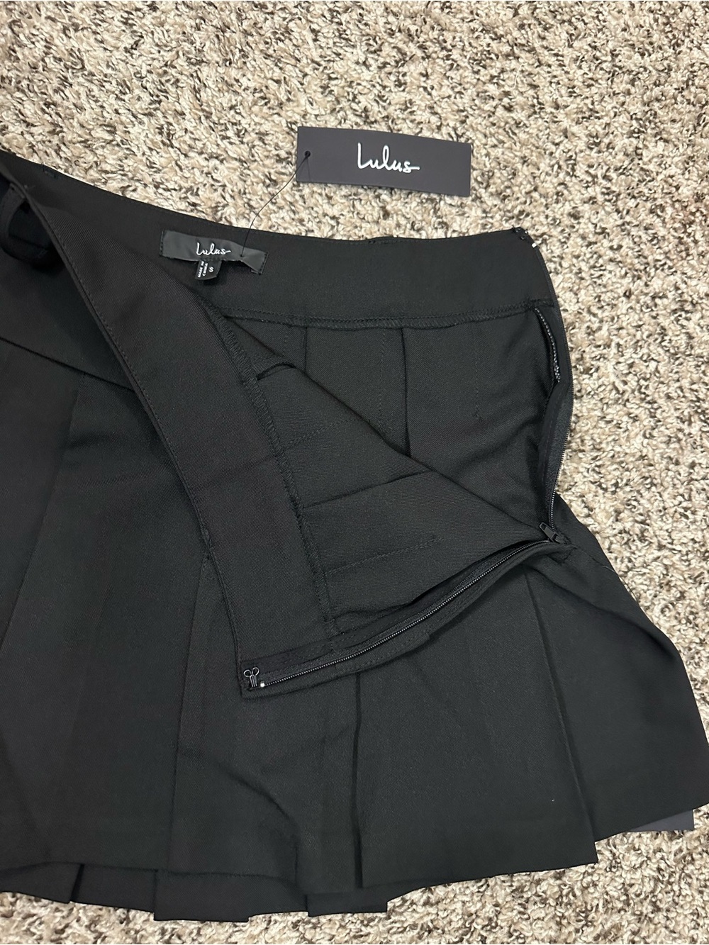 Lulu's Black Pleated Mini Skirt - Picture 3 of 4